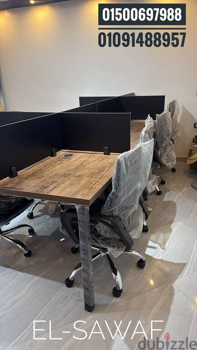 خلية عمل- ورك ستيشن خشب mdfاسباني- اثاث مكتبي- work station-partiton