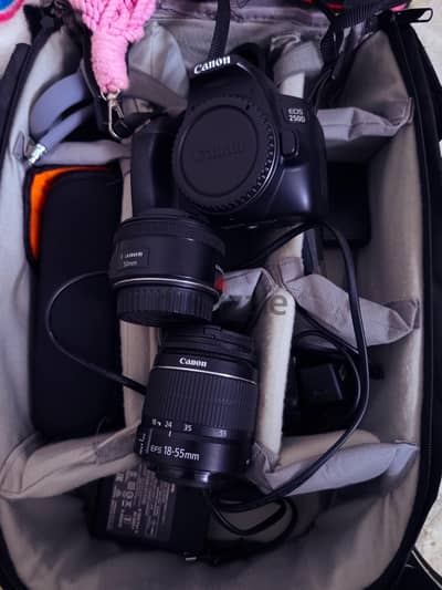 package camera Canon 250 d + lens 50mm