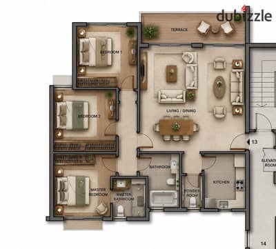 Immediate receipt of an apartment for sale in Noor City TMG