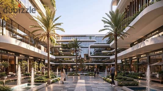 Invest in a commercial store for sale 34m ground floor next to the hypermarket at WALK'N with a façade of 350m on the central axis in 6 October, a strategic location to increase the success opportunities of your business