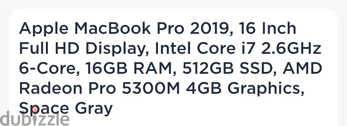 Apple MacBook Pro 2019, 16 Inch 7