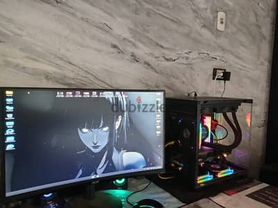 Gaming PC للبيع كامل بالشاشة | RTX 3060 Ti 8GB + i5-14400F + شاشة 165H