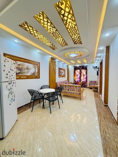 Apartment in Al-Ajmi, Al-Nakhil Beach, with furniture and electrical appliances, high-end finishing, registered and includes all amenities.
