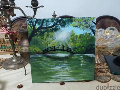 رسمة منظر طبيعي بالاكريلك