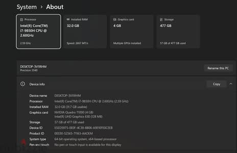 لاب توب dell precision 5540
