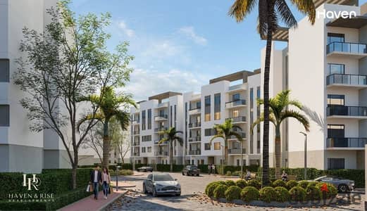 apartment 100m for sale in Haven West New October compound, with a 12-year installment plan.