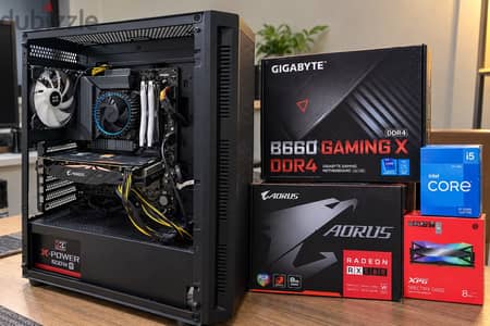 تجميعة i5-12400 + B660 GAMING X + AORUS RX 580 8GB | رام RGB 3600 | ا