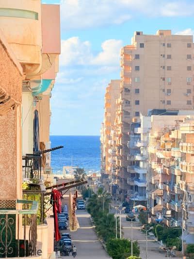 شقه للبيع في العجمي اسكندريه شاطئ النخيل على شارع رئيسي مدخل رقم 2 للنخيل موقع سكنى ومصيفى رائع مسجلة كاملة المرافق