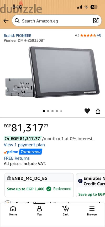 Pioneer DMH-ZS9350BT Car Screen