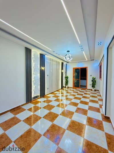 Apartment in Alexandria, Al-Agamy, Al-Nakhil Beach, second building from the sea, on the main street directly, high-end finishing, registered and fully equipped