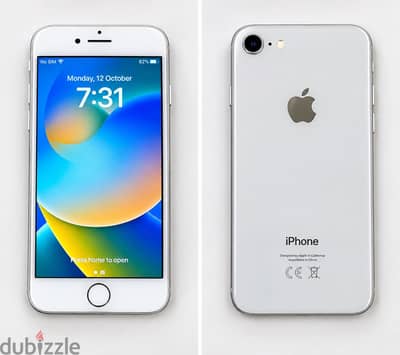 iPhone 8 64GB Silver (No Scratches) - New Battery 100% + Original Box