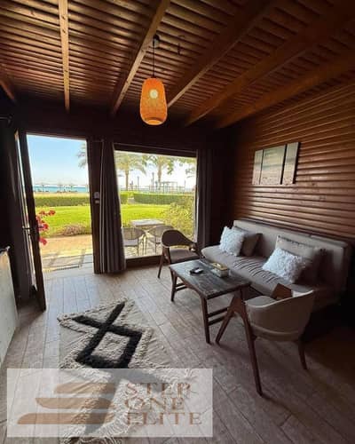 Grab this amazing deal now: a ground-floor chalet with a garden for sale—fully finished—just steps from the sea at Blue Blue Ain Sokhna and minutes fr