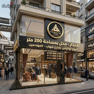 محل تجاري فاخر بمساحة 200 متر أقوى لوكيشن في شارع شهاب الرئيسي