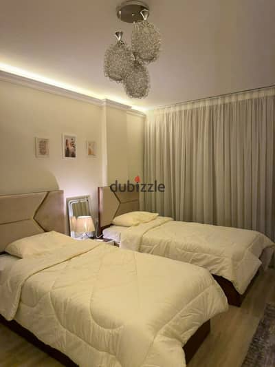 Furnished apartment for rent in Compound Al-Ashjar in front of Dreamland and near Mall of Egypt