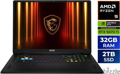 MSI Vector | Ryzen 9 · RTX 5070 Ti · 32GB RAM · 2TB SSD