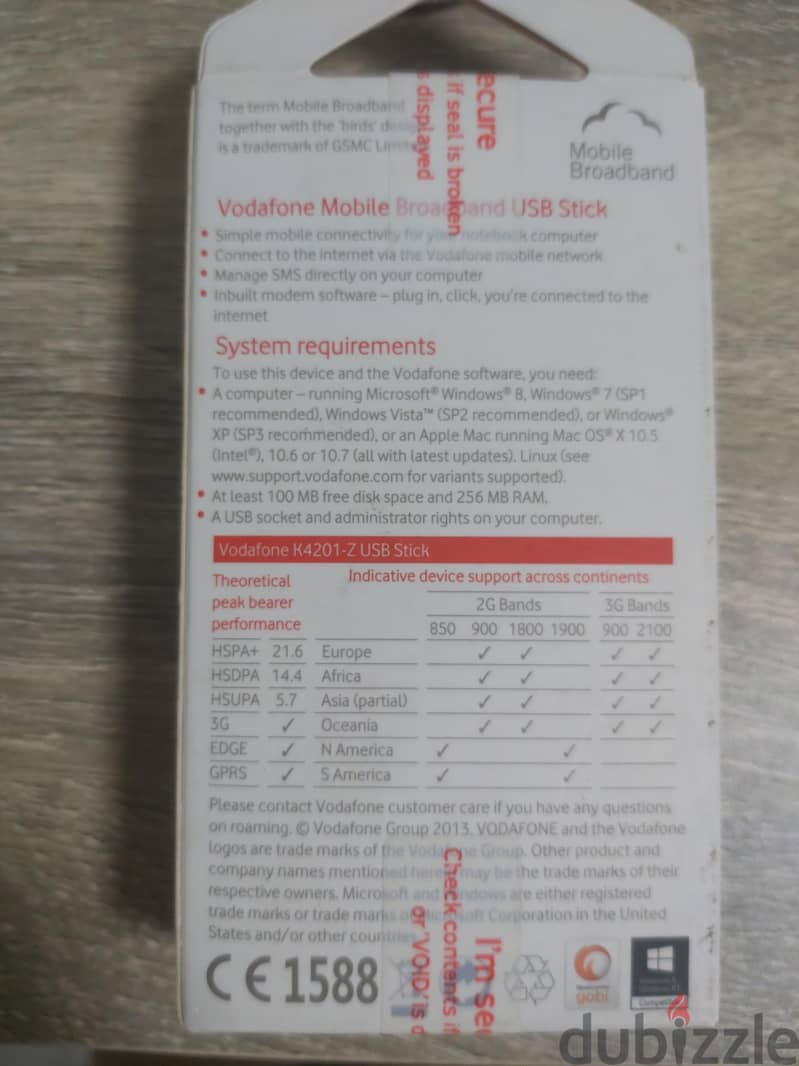 Vodafone USB Mobile Broadband   2 علبة 1