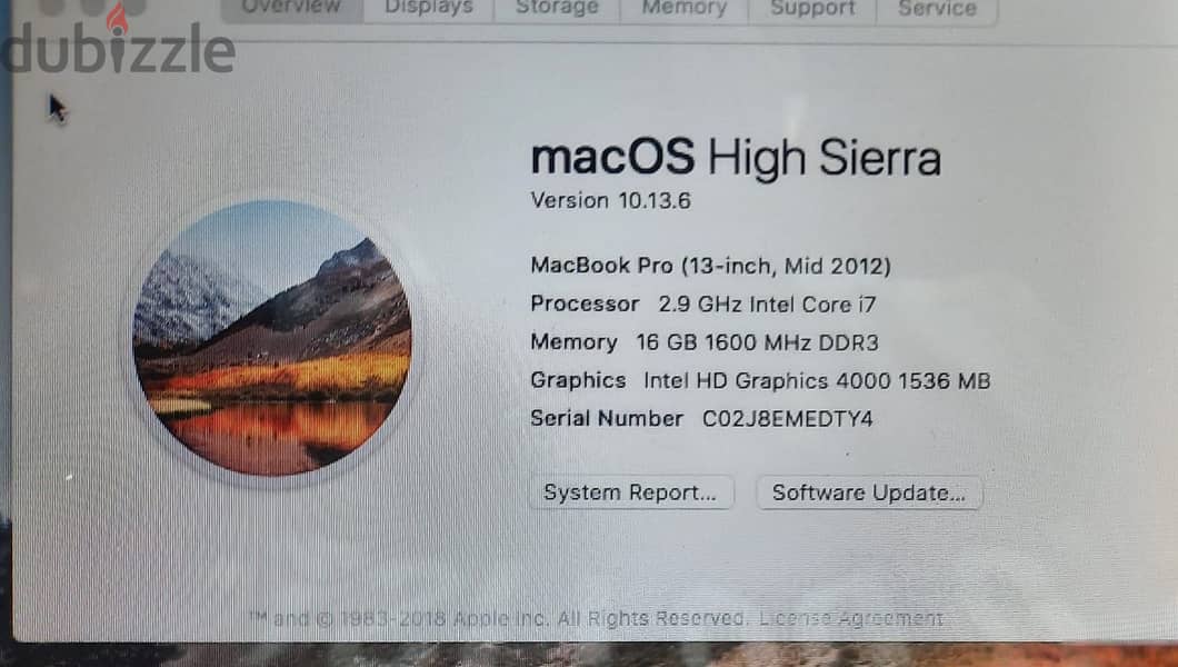 Macbook . Core i7  model:2012 13