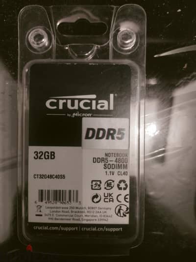 32 Gb Ram crucial ddr5 SODiMM 4800 Mhz