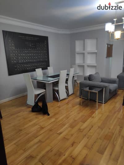 Furnished apartment for rent, Maadi, Dégla, ground floor, 3 air-conditioned rooms