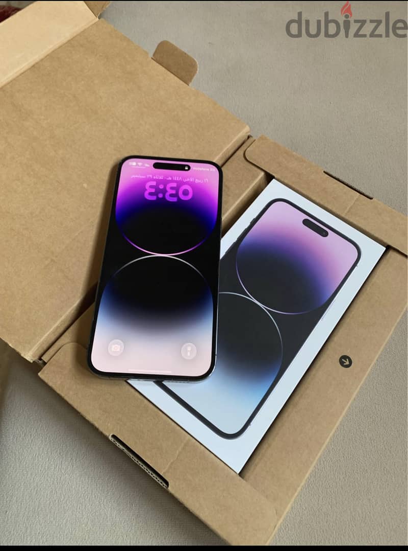 Iphone 14 pro max ١٠٠٪، مفتوح على كل الشبكات، بالكرتونة والشاحن. متاح 4