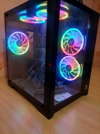 كيسة Technozone C350 زيرو لم تستخدم + باور 600W و5 مراوح RGB بالريموت