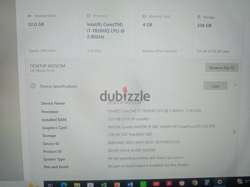 Hp ZBook g4 2