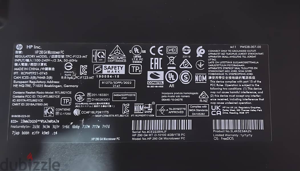 hp 290 g4 3