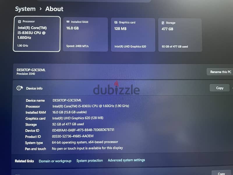 Dell percision 3540 3