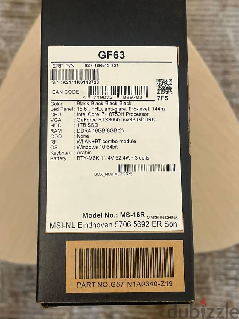 MSI GF63 thin 7