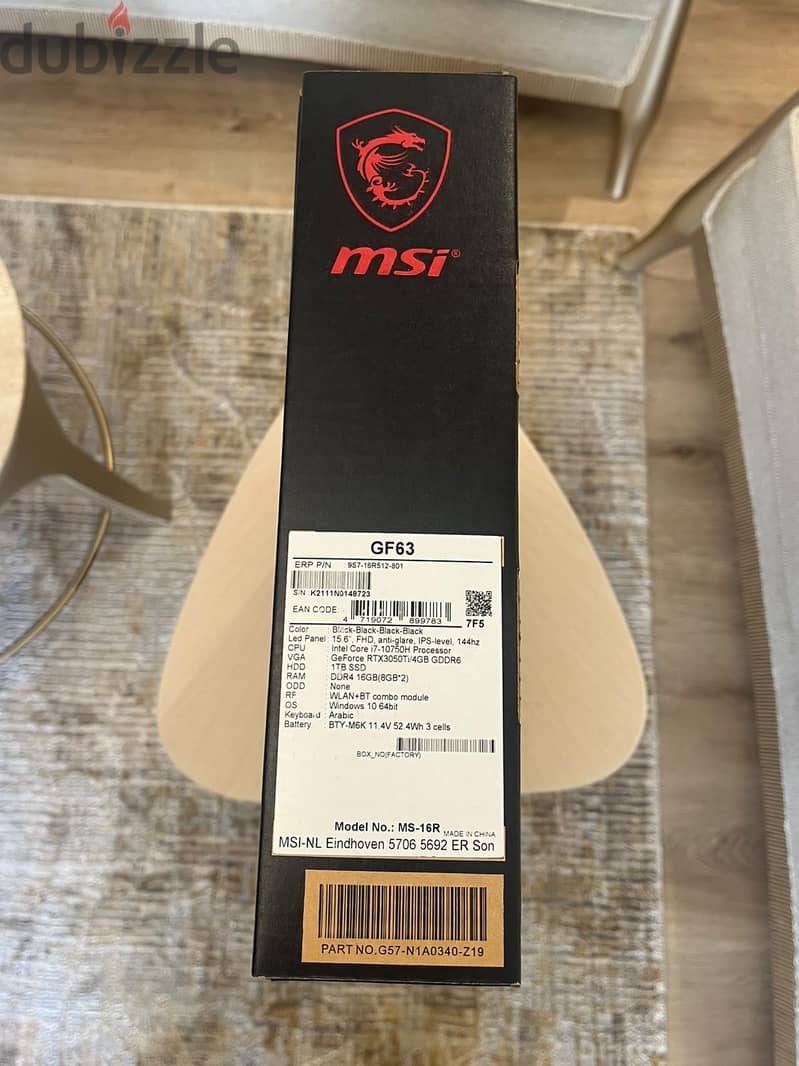 MSI GF63 thin 10