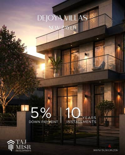 Standalone villa for sale, 302 sqm, in De Joya New Zayed compound; 5% down payment and installments up to 10 years.