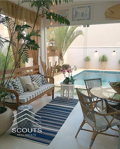 Chalet with private garden for sale immediate delivery fully finished located in the first row directly overlooking the sea at Blue Blue Ain Sokhna