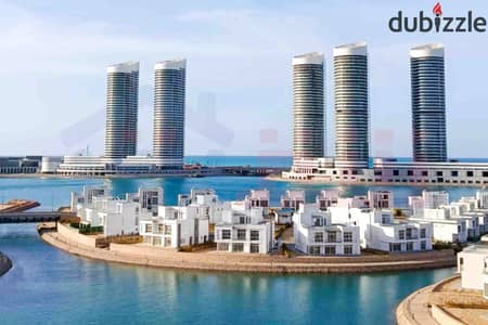 شقة للبيع 200م العلمين الجديدة - كومباوند مزارين (إستلام فوري - بحري - 10 دقائق من البحر)