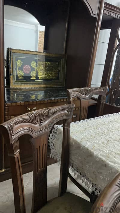 سفرة كلاسيك فخمة بالنيش والبوفيه – طقم كامل