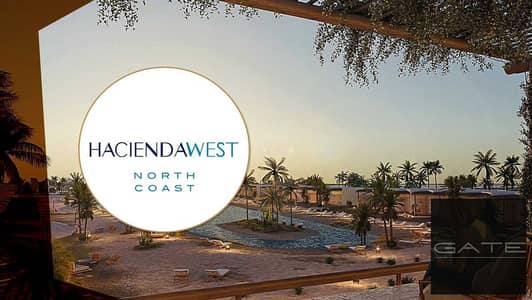 Chalet for sale in Hacienda West, Ras El Hekma (Palm Hills) – Open view directly overlooking the pool; North-facing.