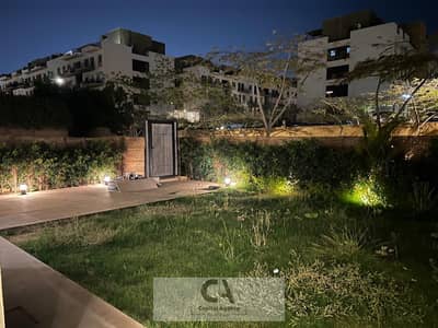 شقة للايجار بكمبوند ايستاون ارضي بحديقة