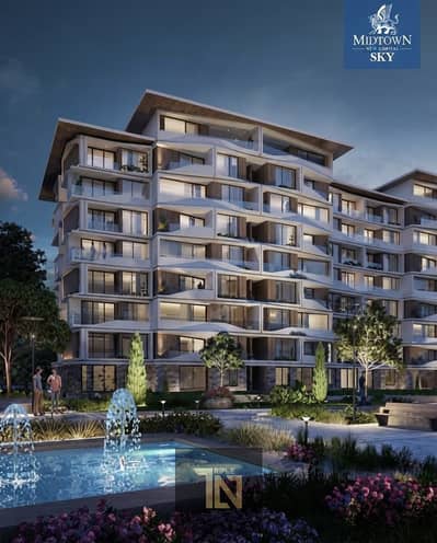 شقه للبيع بخصم 35.5% و قسط علي 5 سنين بمقدم 10% في كمباوند midtown sky في R7 داخل العاصمه الاداريه الجديده.
