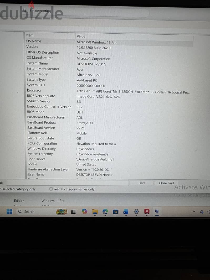 Acer laptop Mona 1