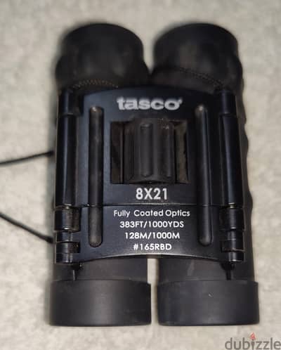Vintage Tasco 165RB Black Compact Folding Binoculars 8 x 21