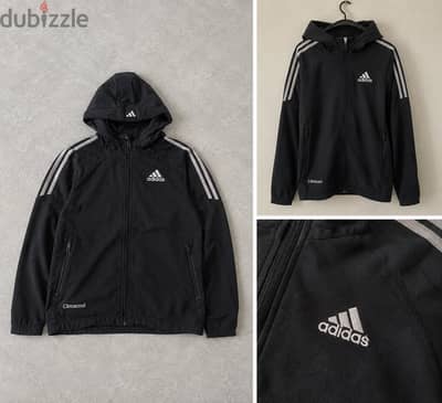Black Adidas Climacool Track Jacket  Size 10 Made in Egypt Used condit