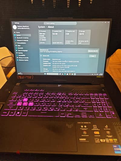 F15 ASUS Laptop i7-13/RTX 4050