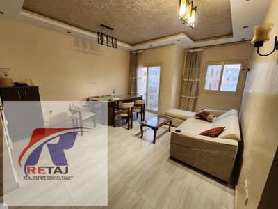 Furnished apartment in Gardena Heights, Fifth Settlement; super-lux finish, 120 sqm, priced at 23,000 EGP/month.