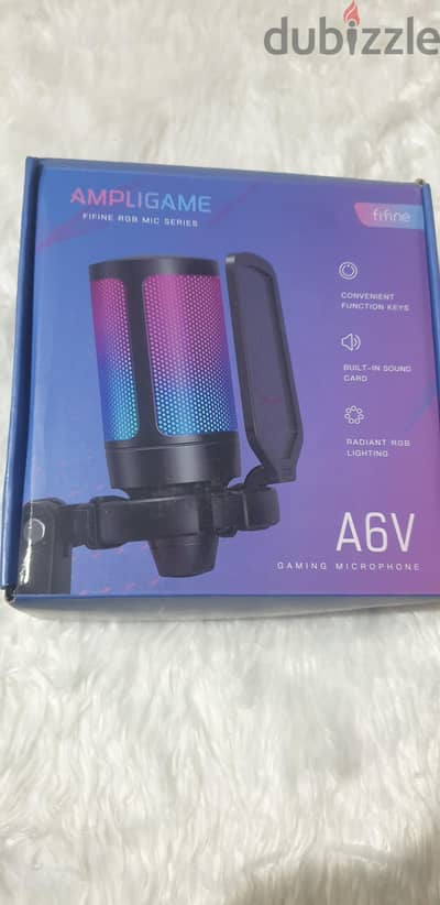 للبيع مايك FIFINE AmpliGame A6V RGB Gaming Microphone