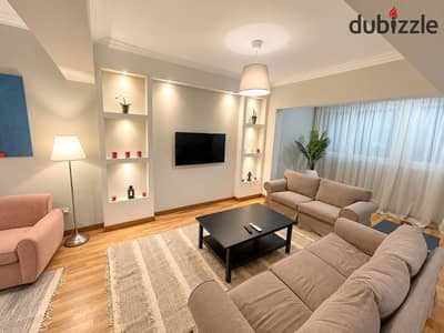 A beautifully located fully furnished apartment in North Zamalek, minutes’ walk from Gezira Club and Marriott Hotel