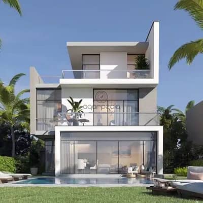 Standalone villa for sale in Saada by Horizon, New Cairo, 575 sqm BUA, 655 sqm land, 5 bedrooms, 5 bathrooms, nanny room, landscape view,semi-finished