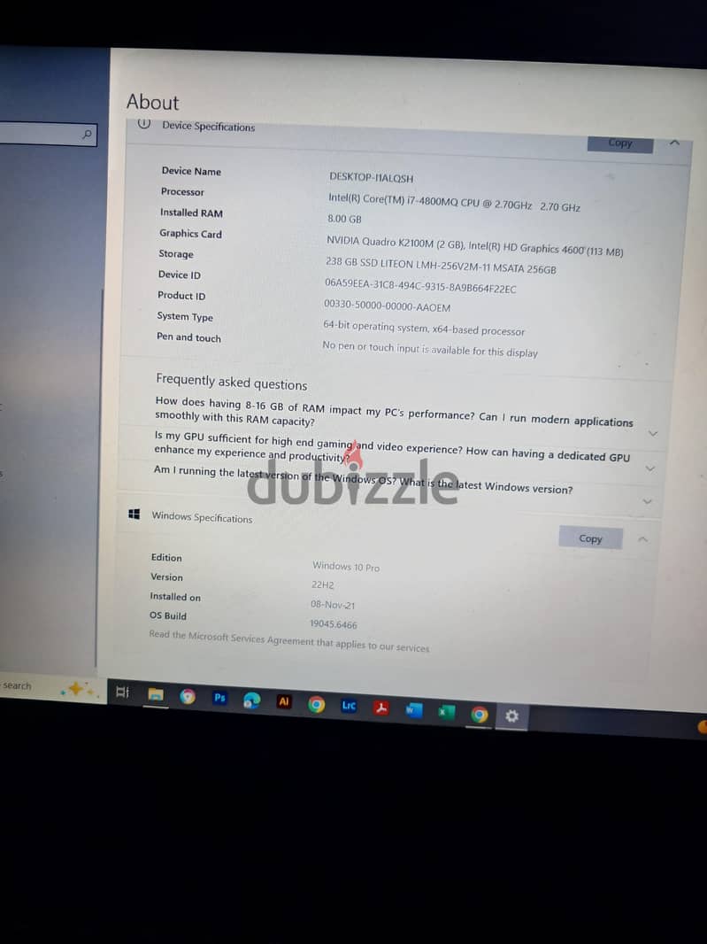 labtop Dell precision M4800 1