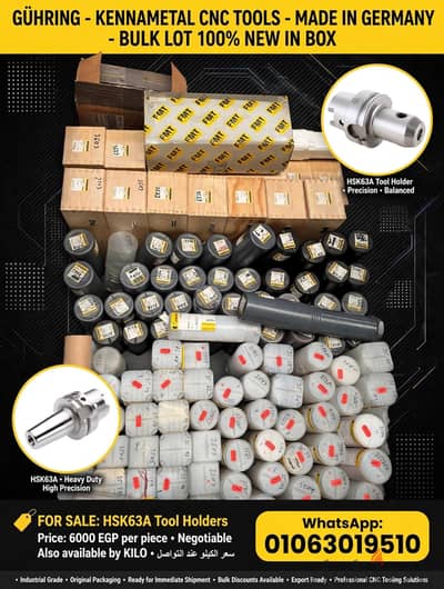 HSK63A Tool Holders GÜHRING - KENNAMETAL الماني جديد بالكرتونة