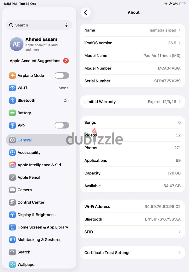 Ipad air m3 4