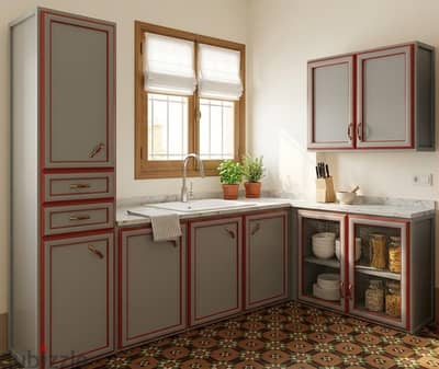 مطبخ ألوميتال قبنوري أصلي كاملاً / Original Alumetal Kitchen