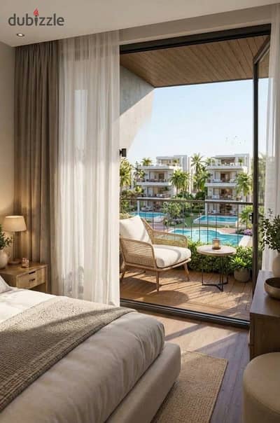 For sale: a fully finished, super lux apartment with a bedroom and a distinguished bathroom in Hurghada, on an installment plan over six years without interest